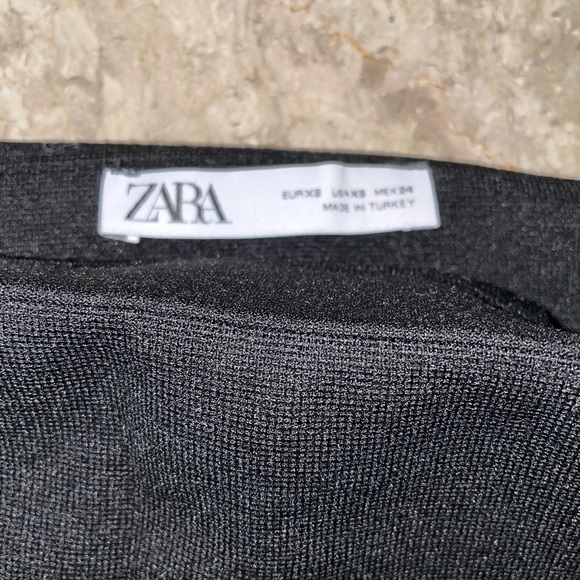 Women’s Zara Size XS Bandeau Top With Inserted Sleeves Black - Picture 3 of 3